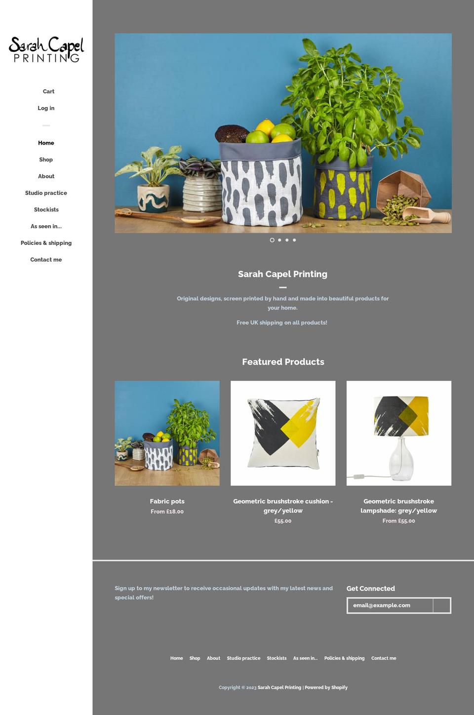 sarahcapelprinting.co.uk shopify website screenshot