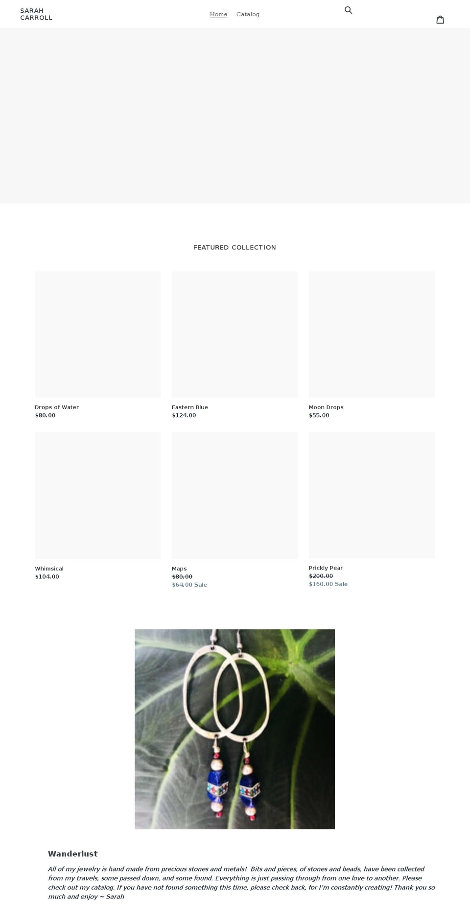 sarahcarrolljewelry.com shopify website screenshot