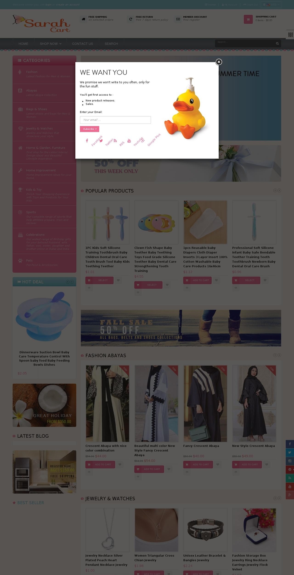 ap-next-store-gift Shopify theme site example sarahcart.com