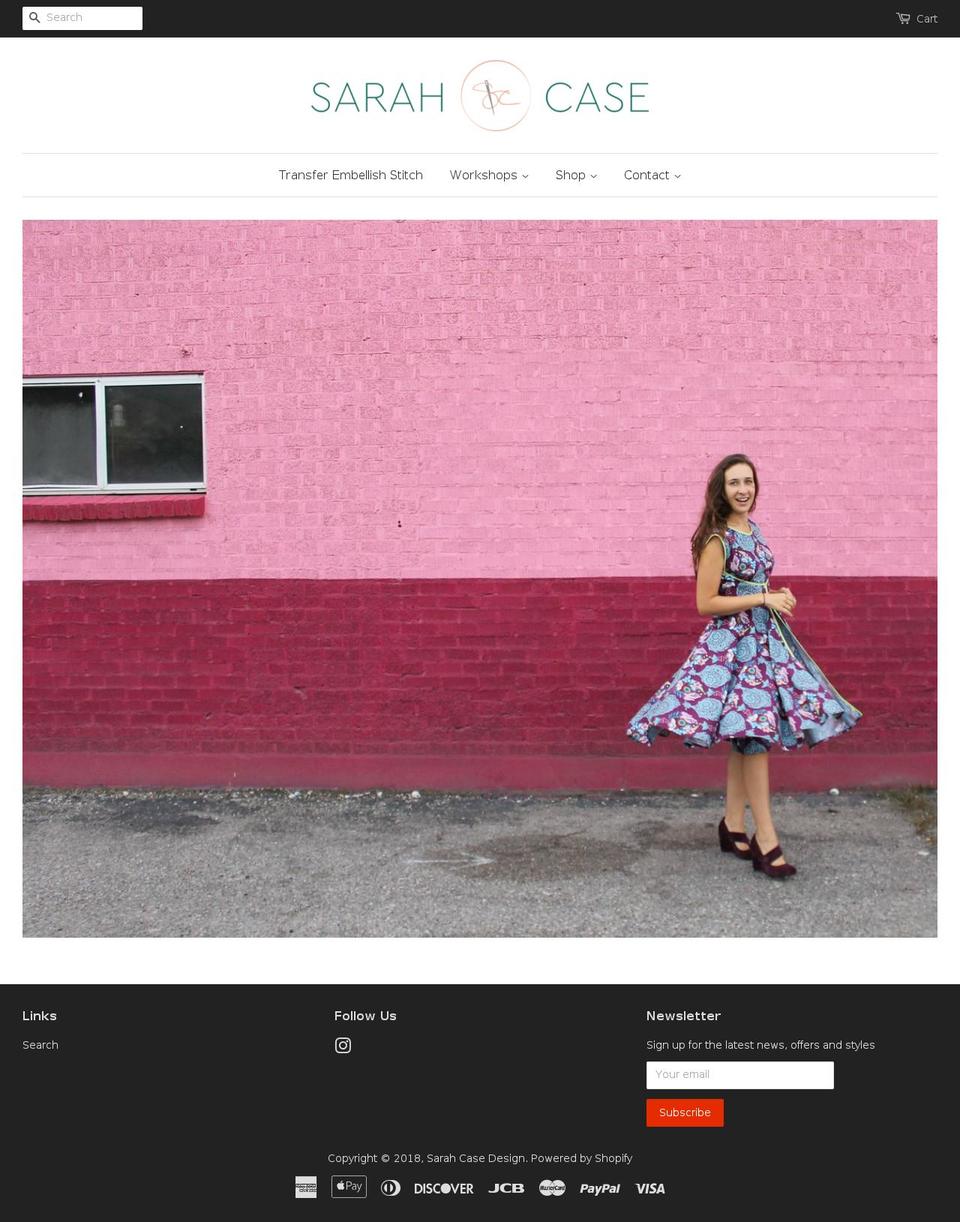 sarahcasedesign.com shopify website screenshot