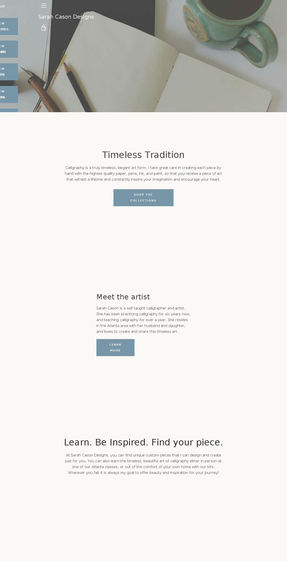 sarahcasondesigns.com — Shopify storefront screenshot