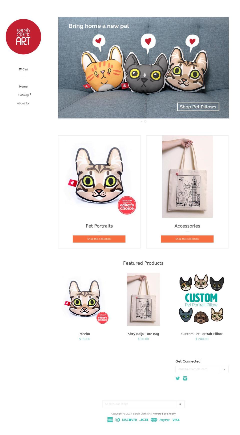 sarahclarkart.com shopify website screenshot