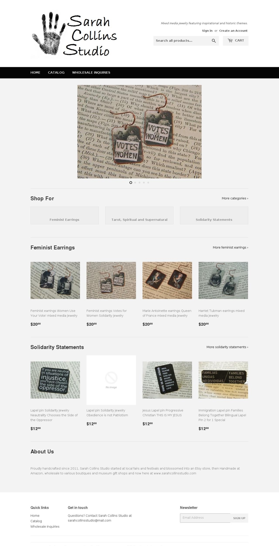 sarahcollinsstudio.com — Shopify storefront screenshot