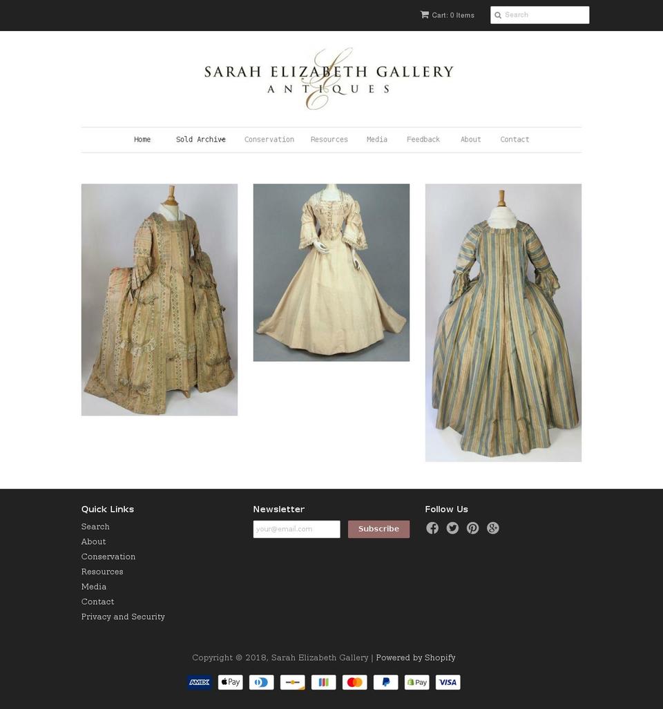 sarahelizabethgallery.com — Shopify storefront screenshot