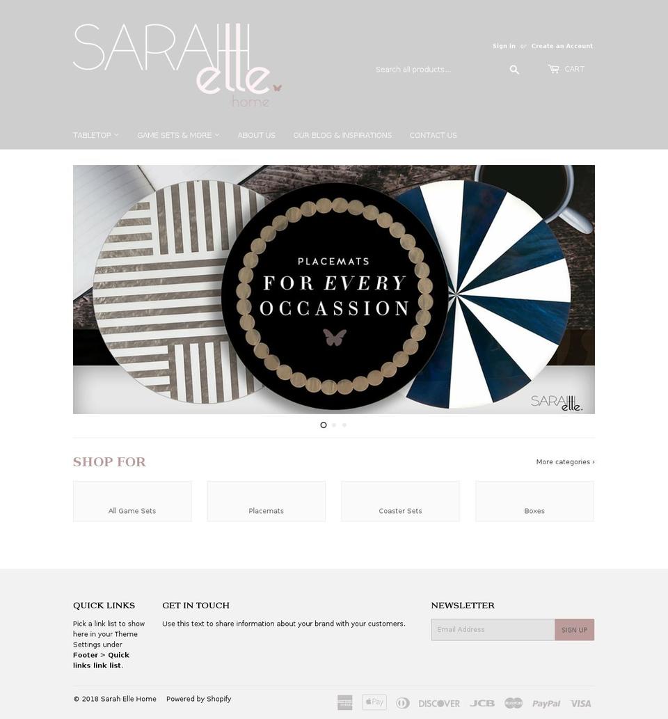 sarahellehome.com — Shopify storefront screenshot