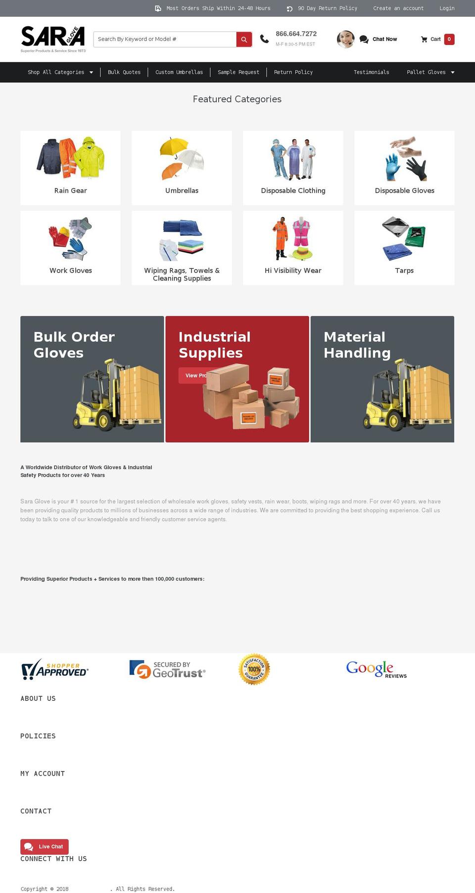 sarahglove.com — Shopify storefront screenshot