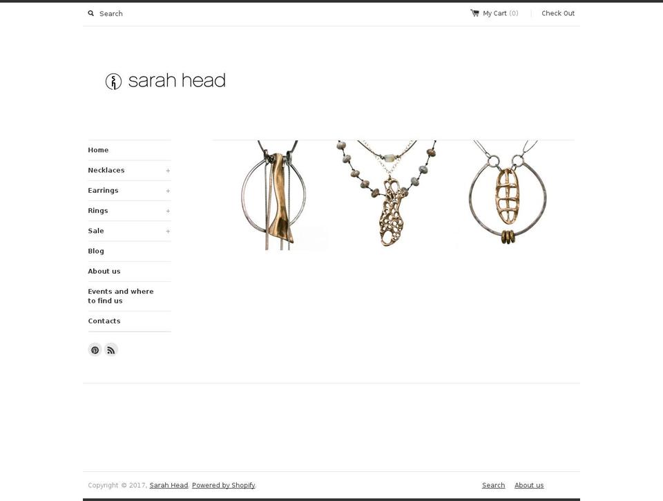 sarahheaddesigns.com shopify website screenshot