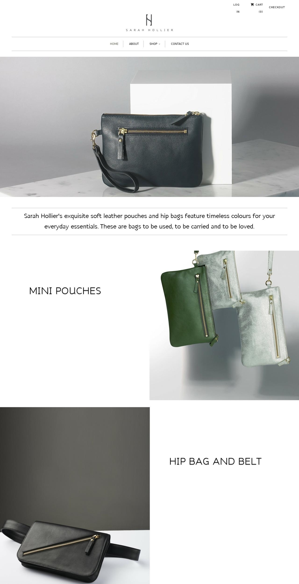 sarahhollier.com shopify website screenshot