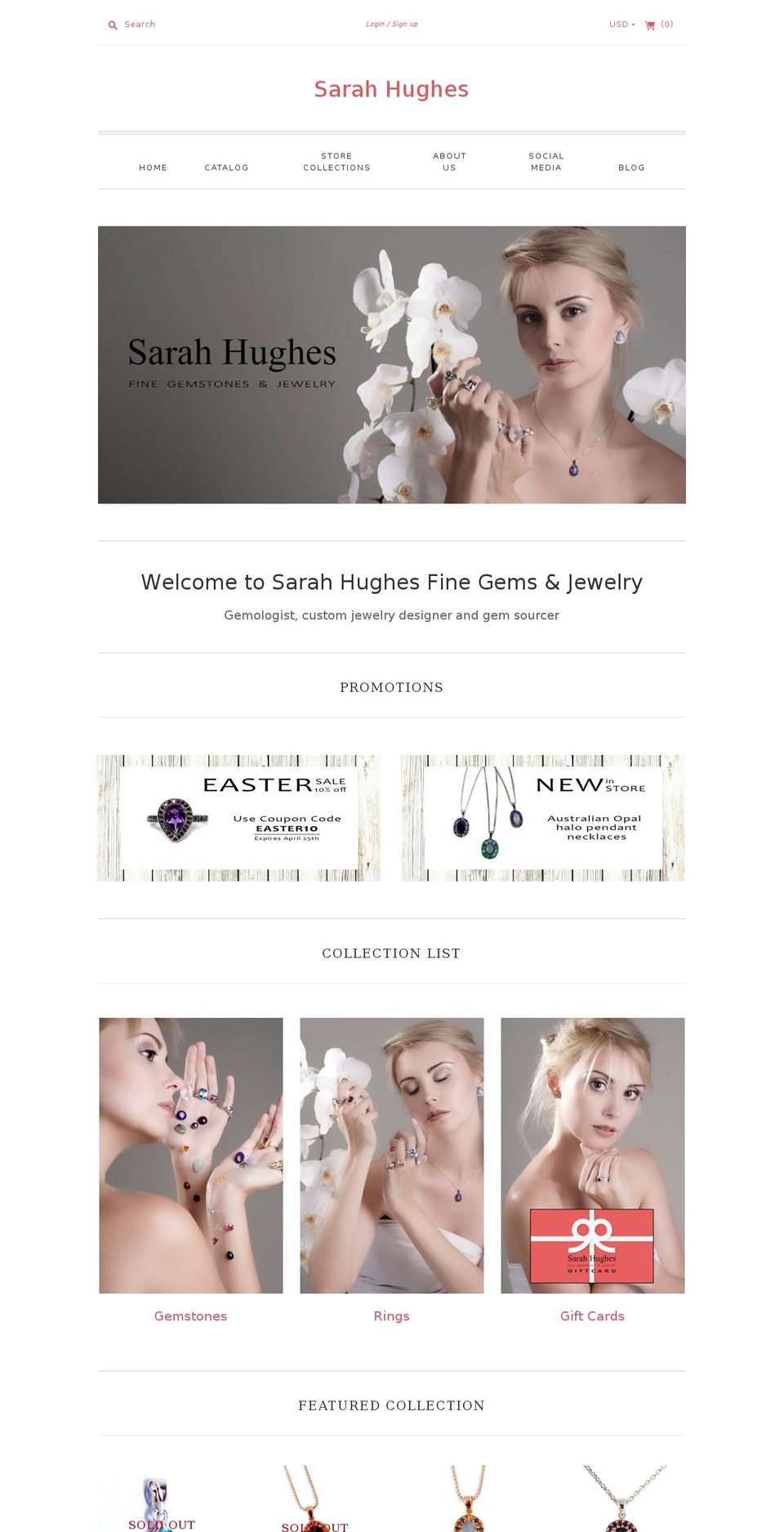 Editions Shopify theme site example sarahhughes.net