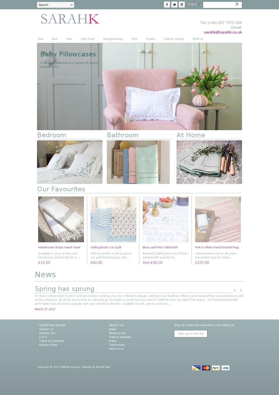 sarahk.co.uk shopify website screenshot