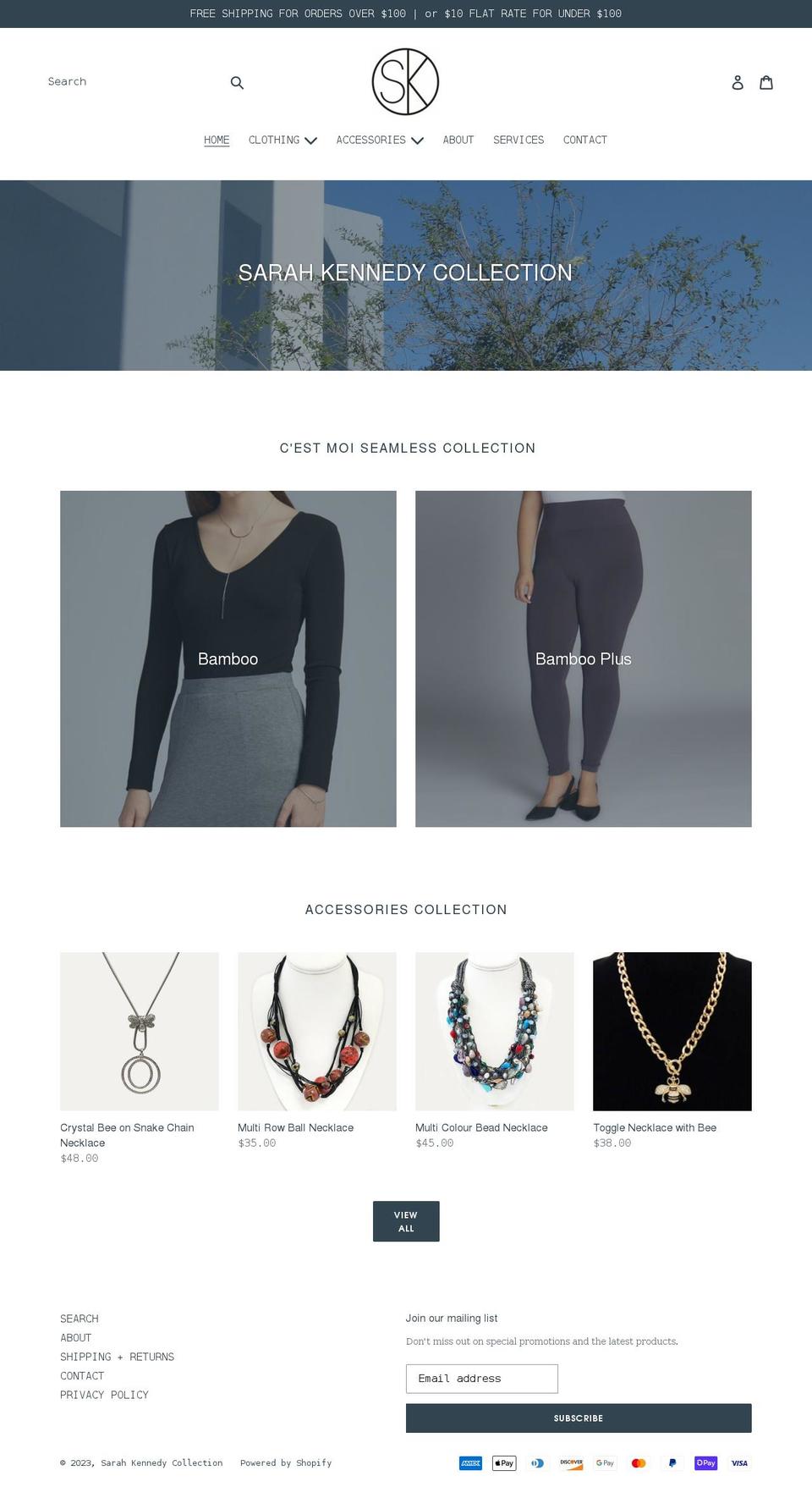 sarahkennedycollection.com shopify website screenshot