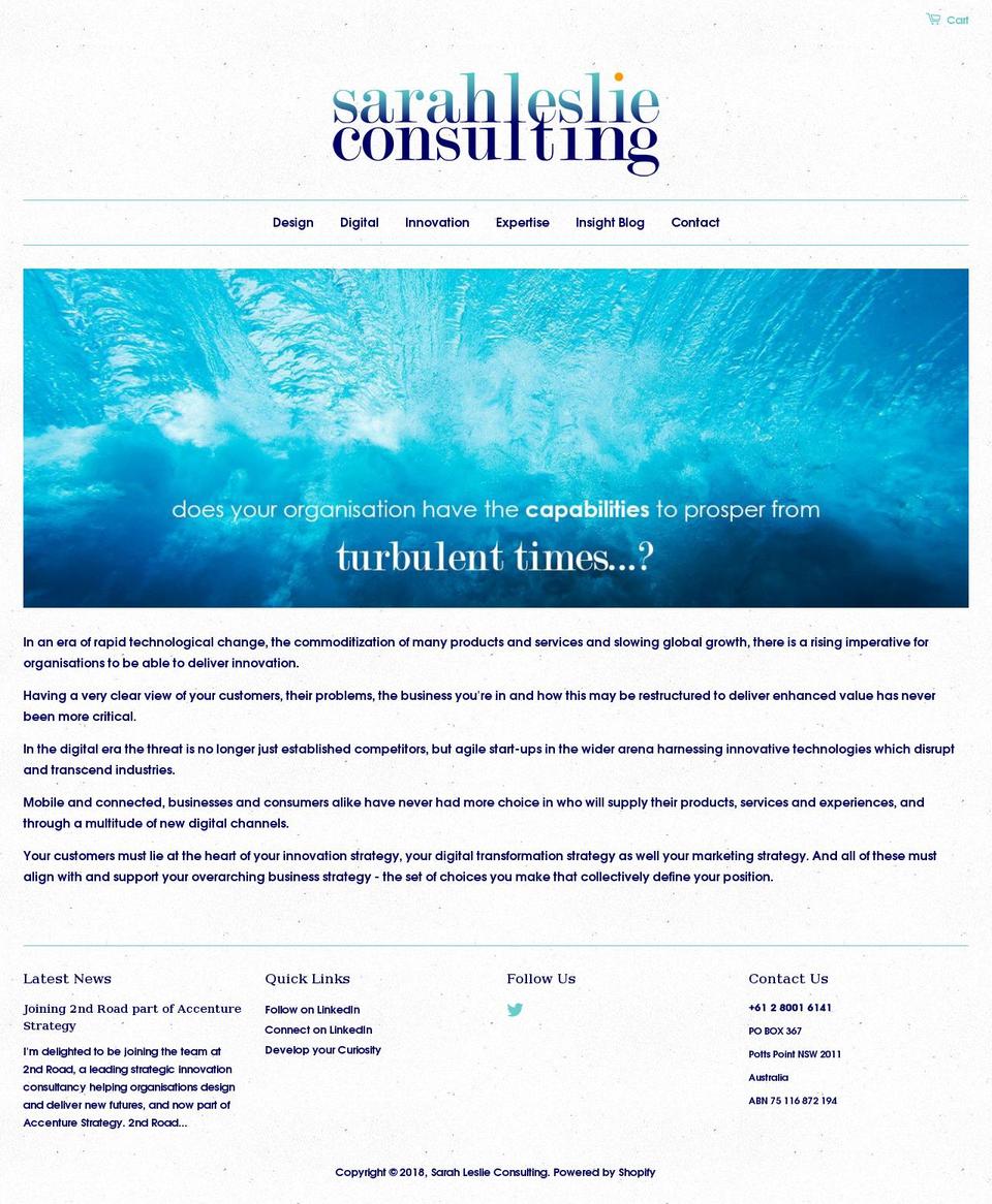 sarahleslie.consulting shopify website screenshot
