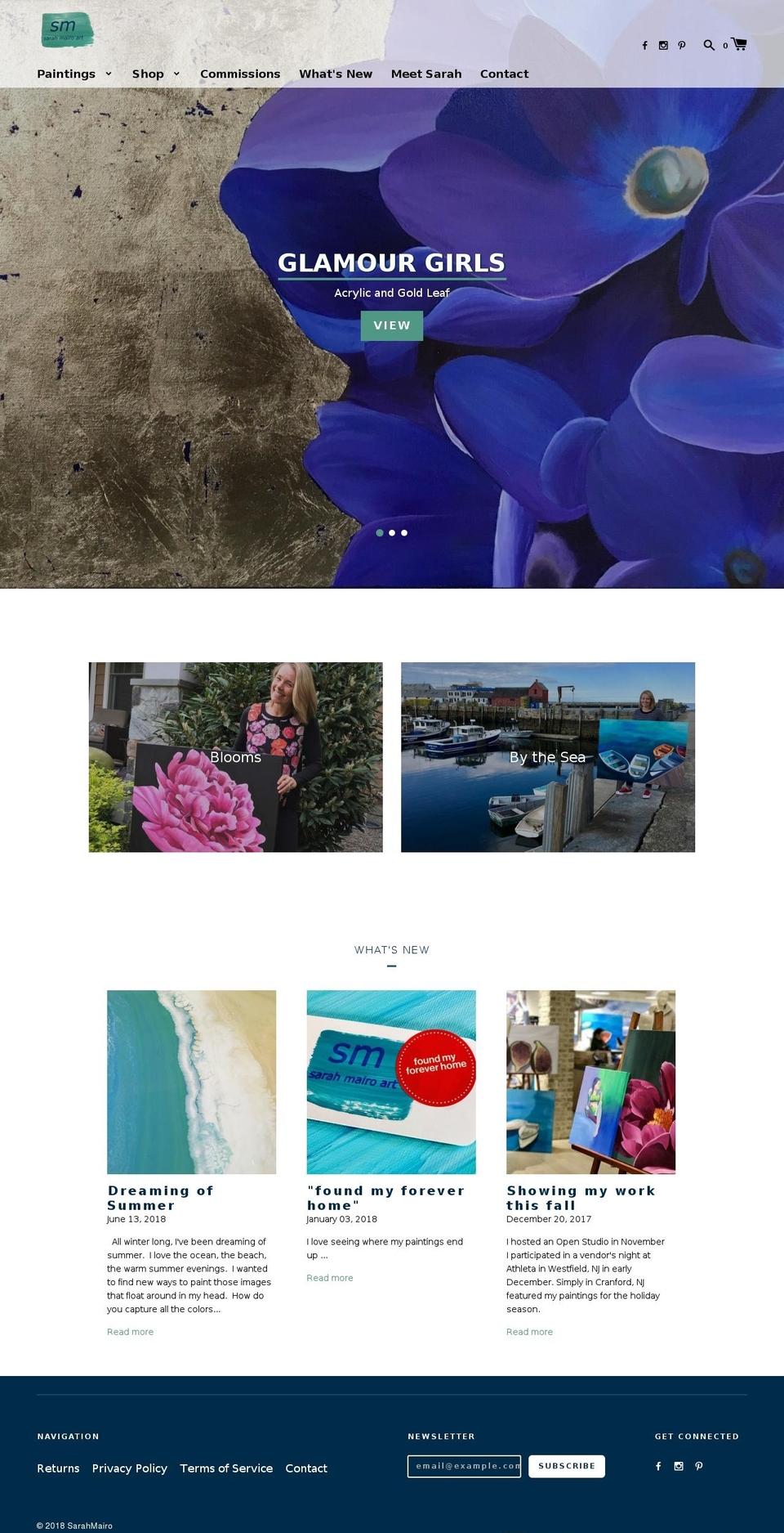 sarahmairo.com shopify website screenshot