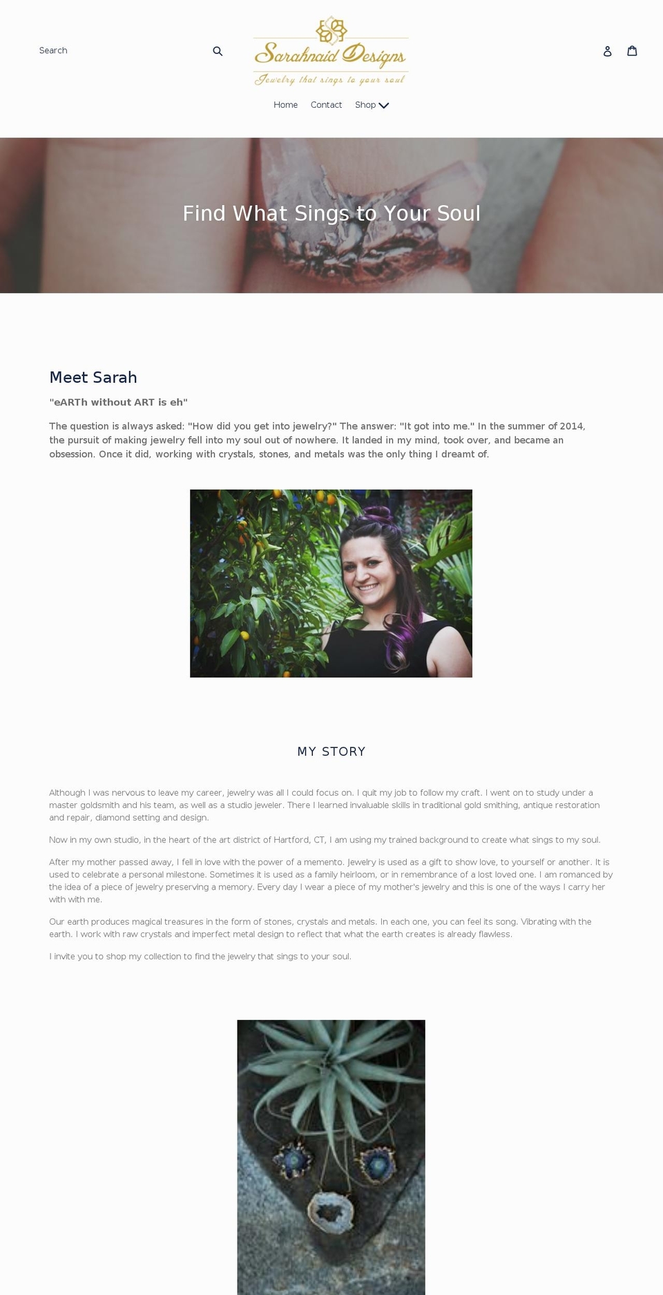 sarahnaid.com — Shopify storefront screenshot