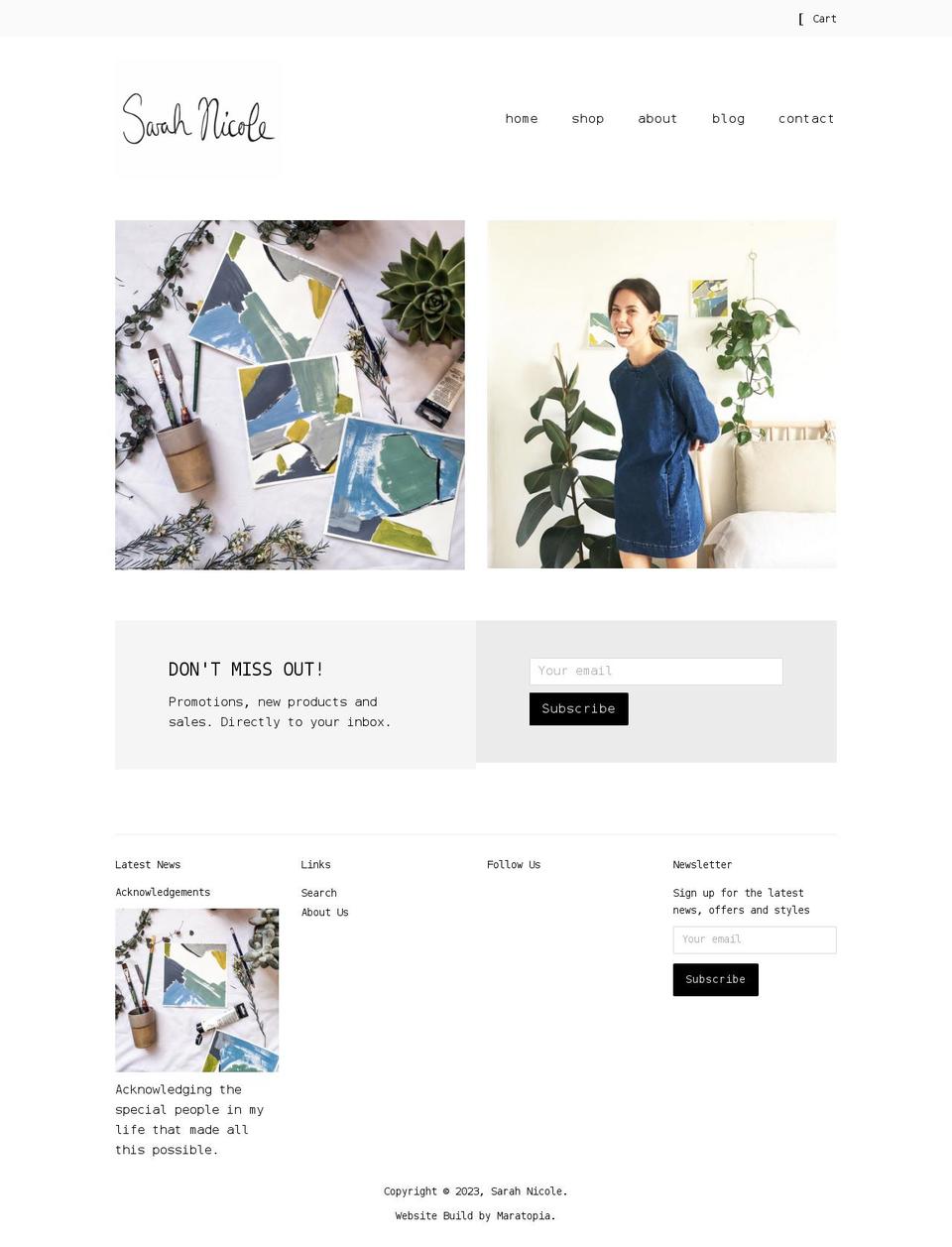 sarahnicole.co.uk shopify website screenshot