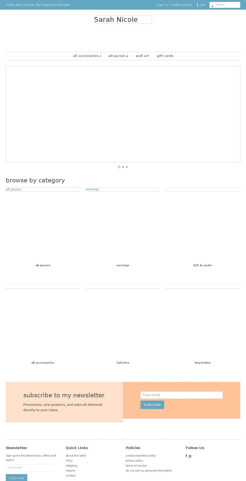 sarahnicole.shop shopify website screenshot