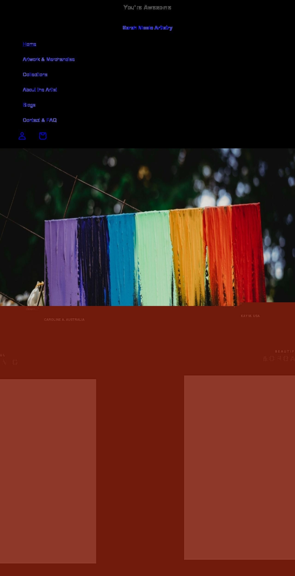 sarahnicoleartistry.com — Shopify storefront screenshot