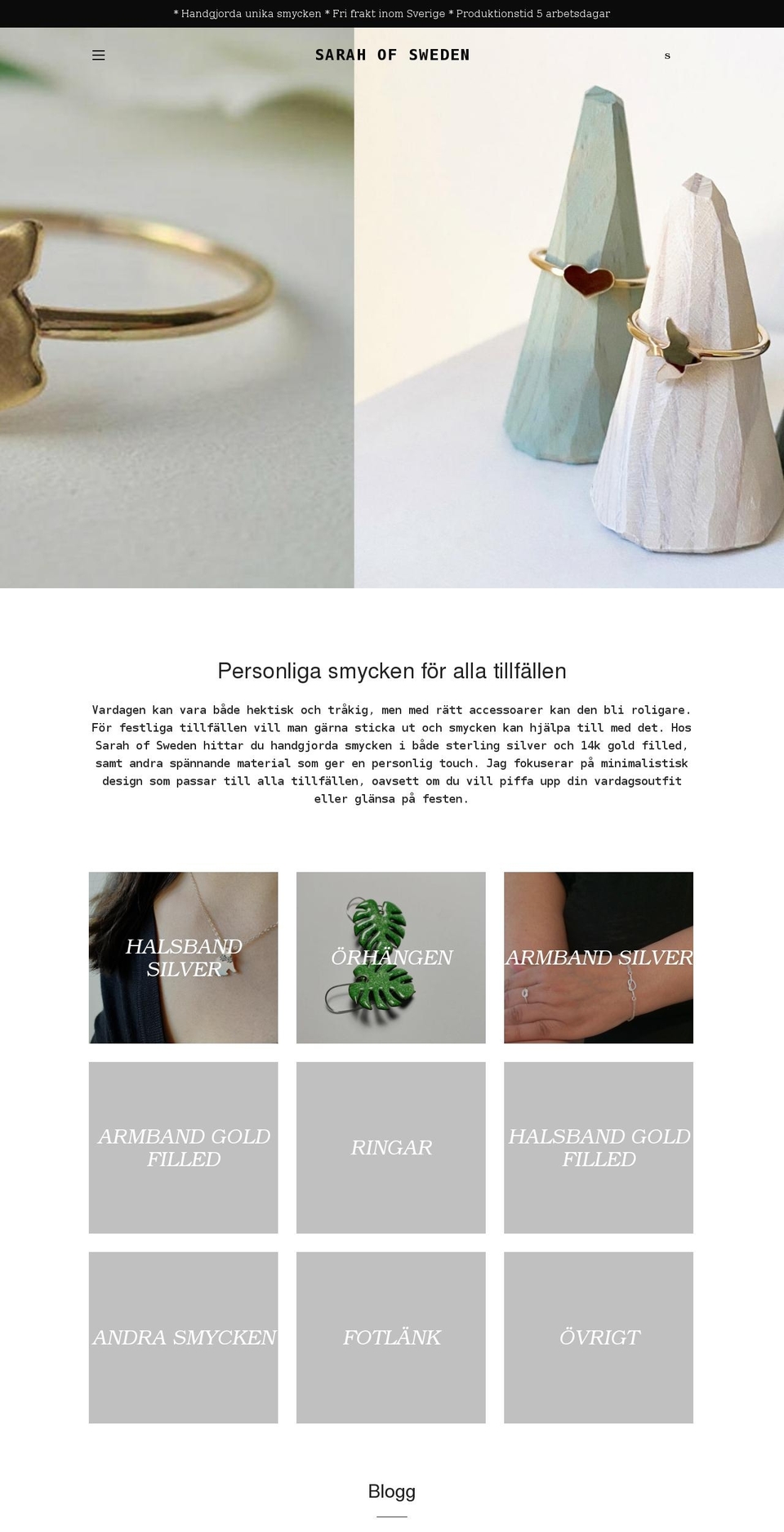 sarahofsweden.com shopify website screenshot