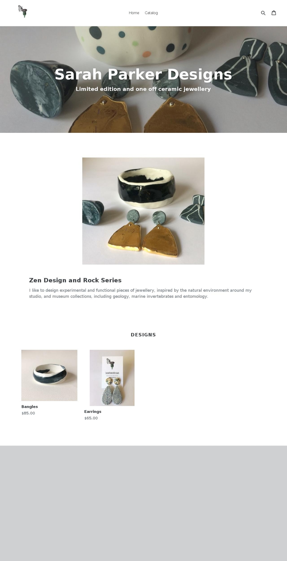 sarahparkerdesigns.com shopify website screenshot