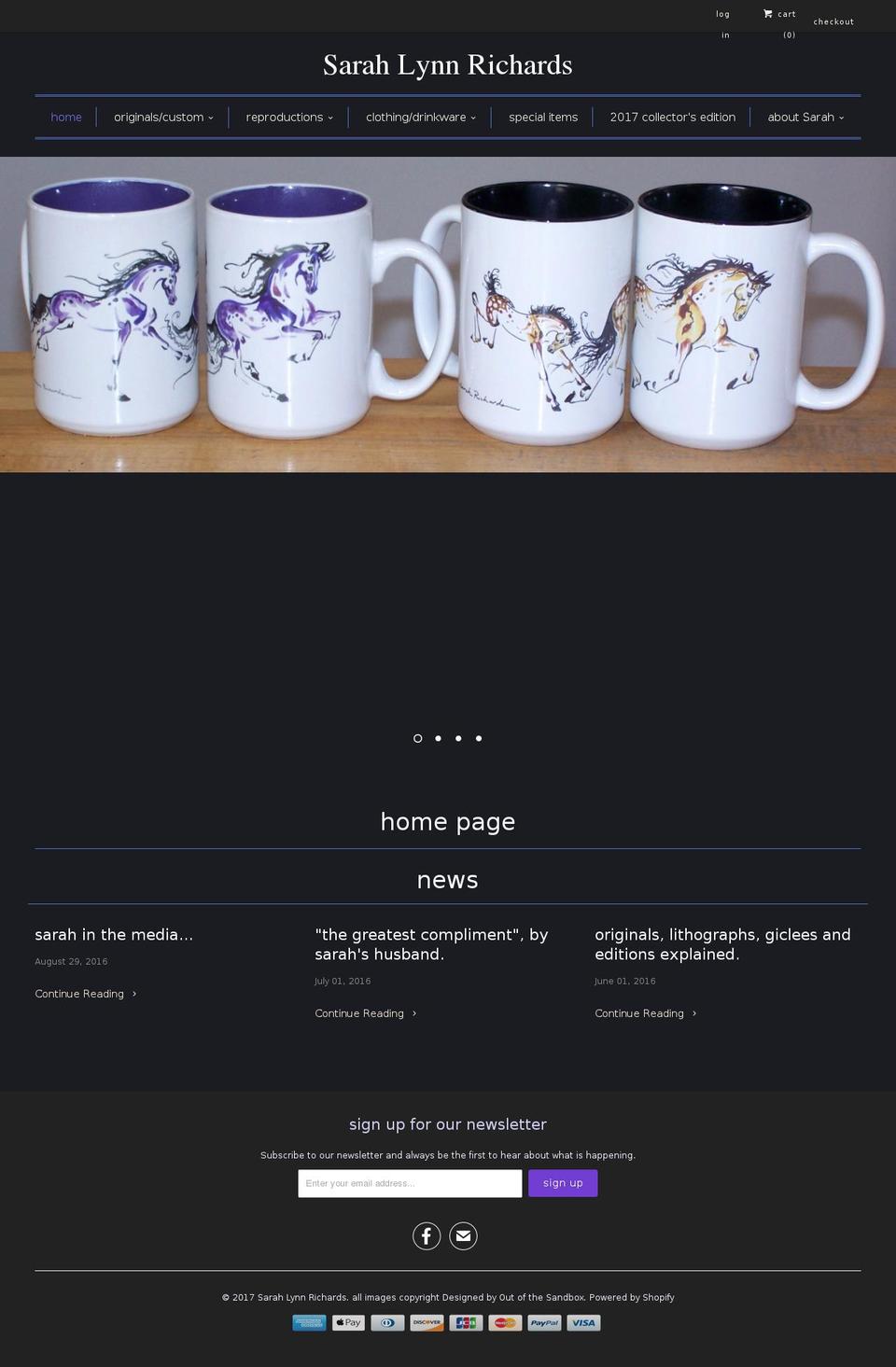 sarahrichards.com shopify website screenshot