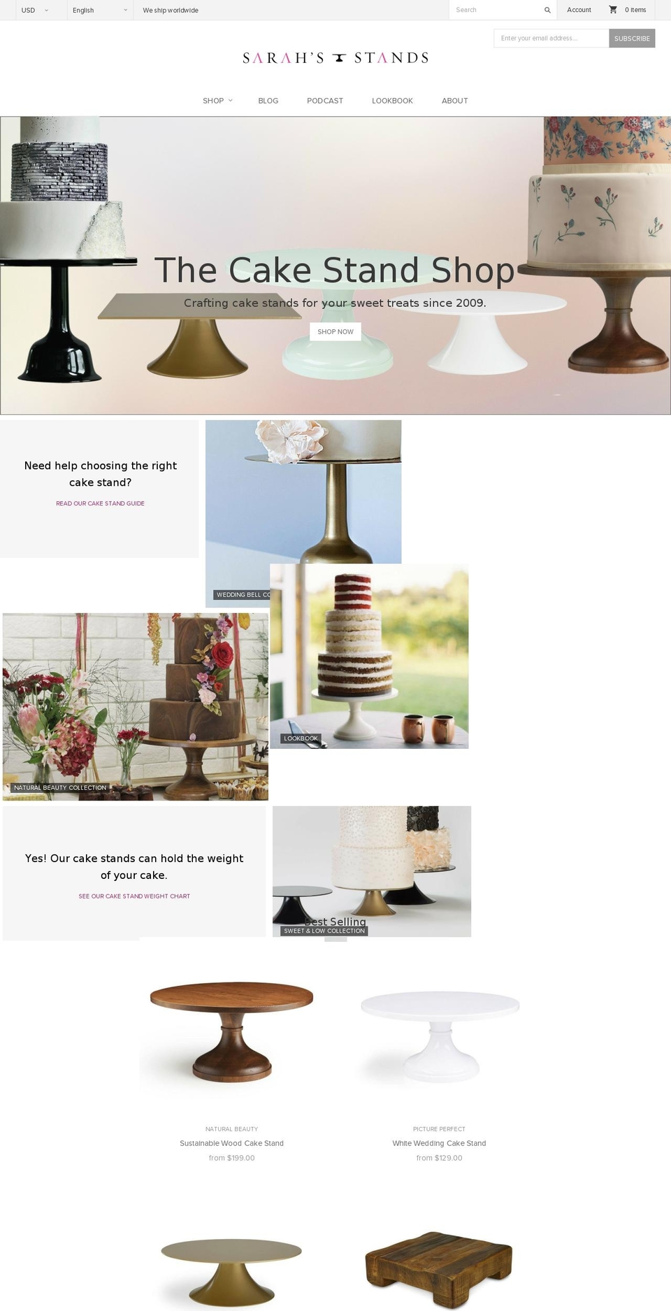 PxU - Grid v.1.0.1 (Gavin Cart Tweaks) Shopify theme site example sarahscakestands.com