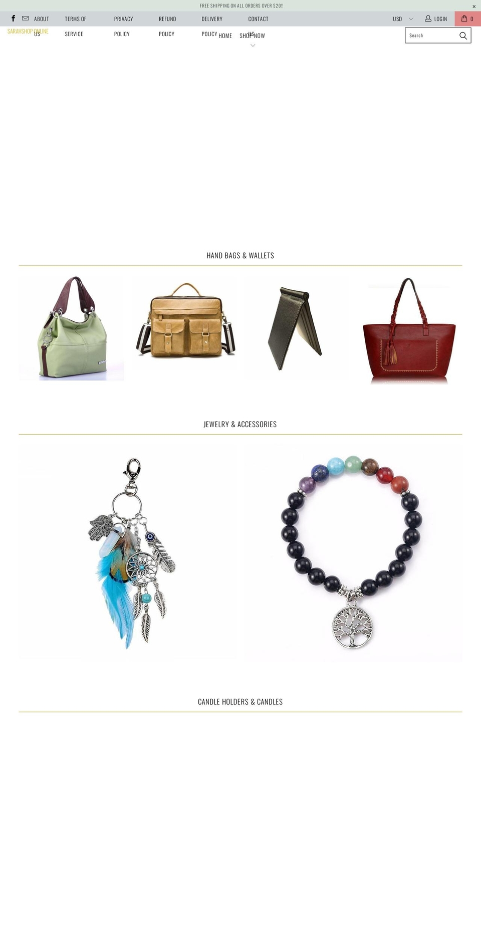 sarahshoponline.com shopify website screenshot