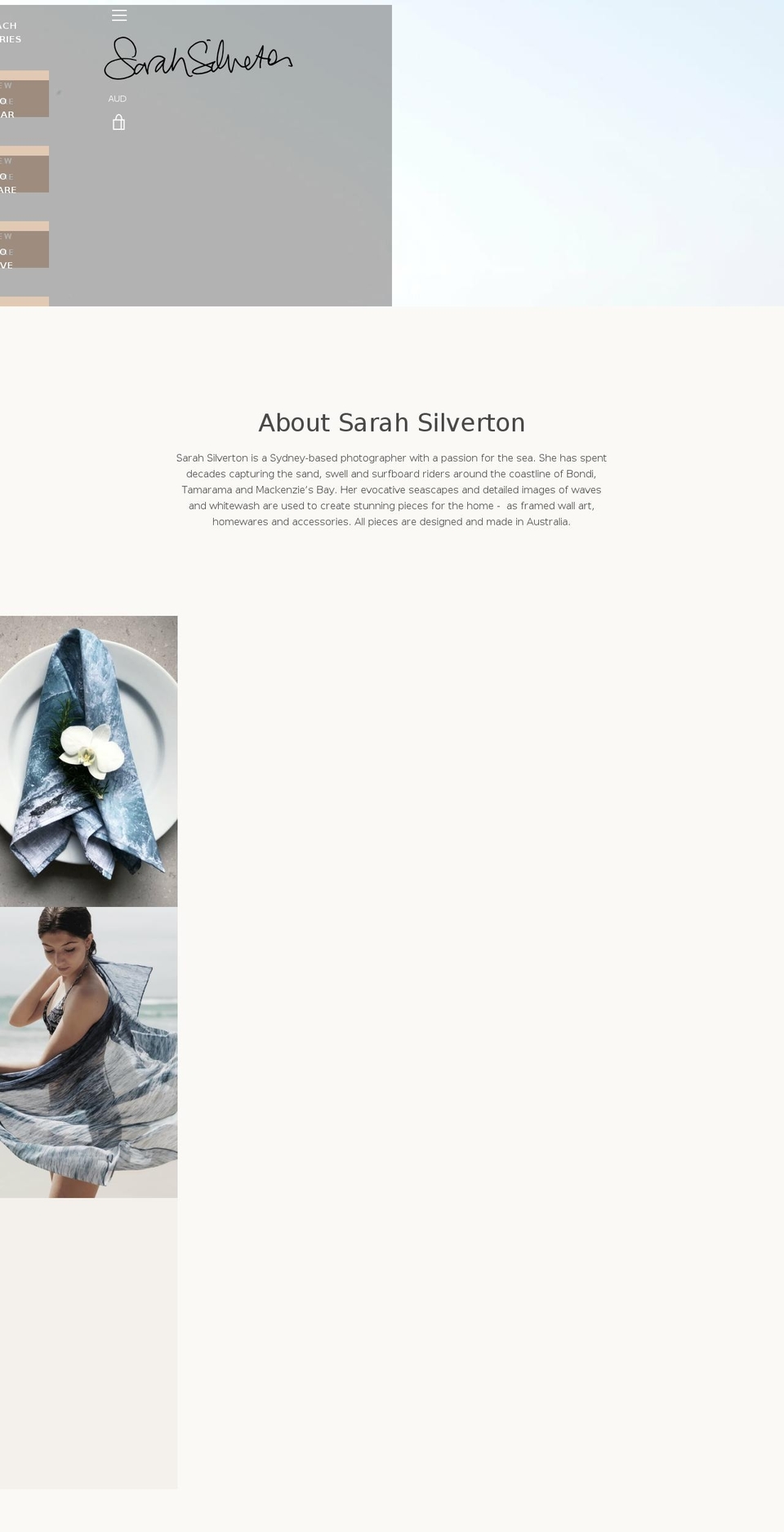 sarahsilverton.com shopify website screenshot
