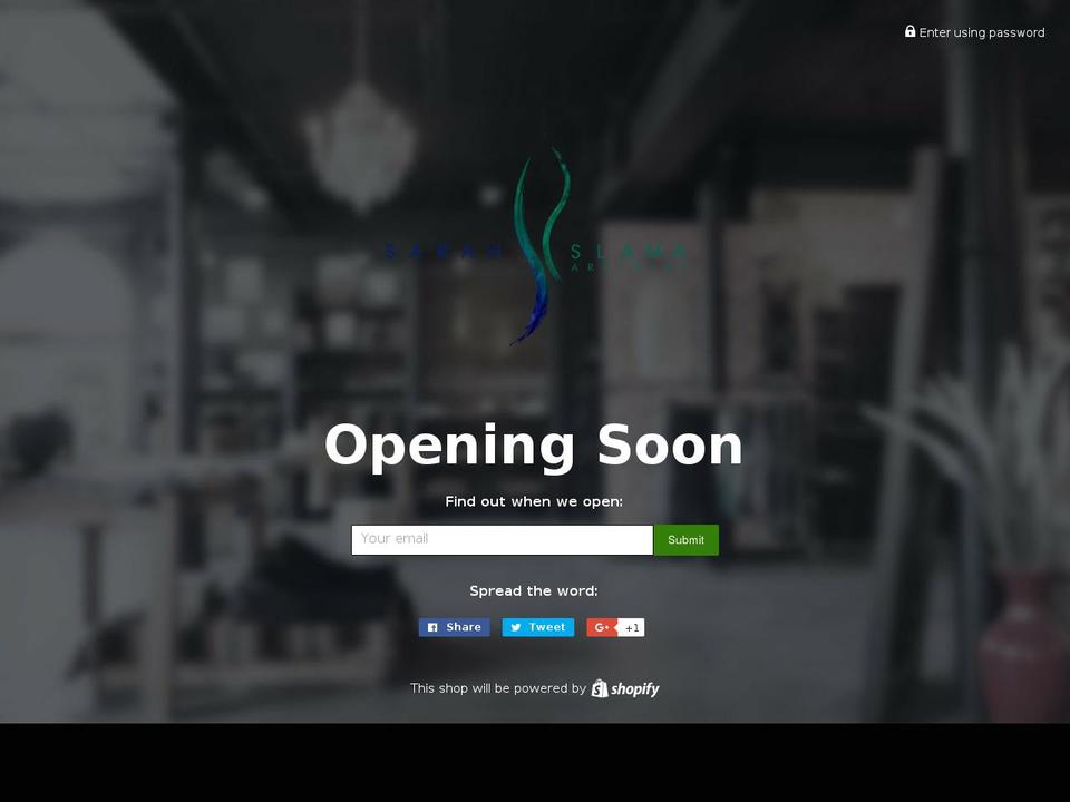 sarahslama.com shopify website screenshot