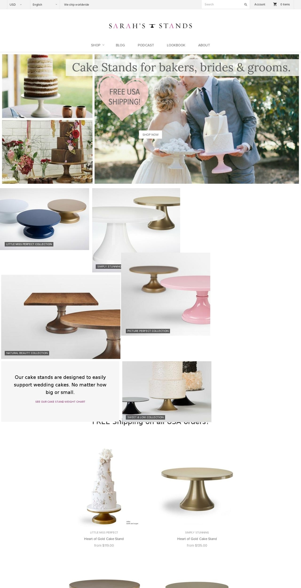 sarahstands.com — Shopify storefront screenshot