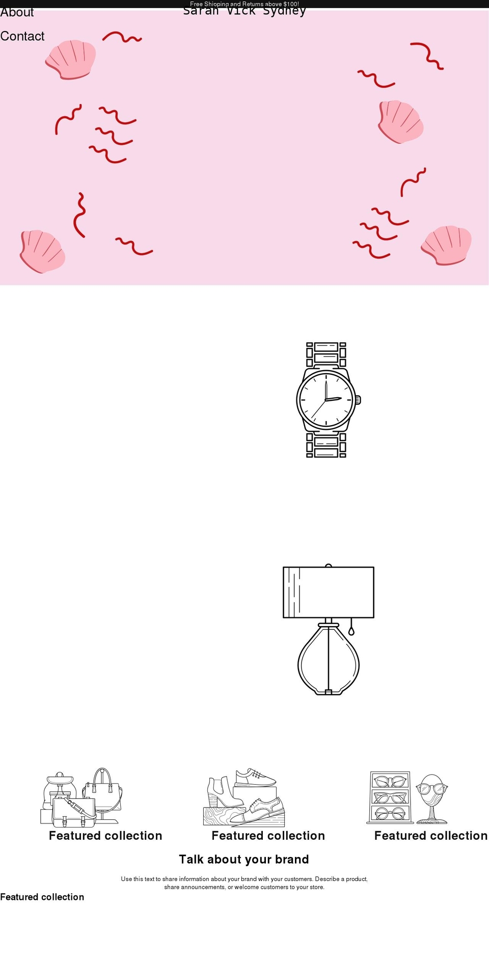 sarahvick.com shopify website screenshot