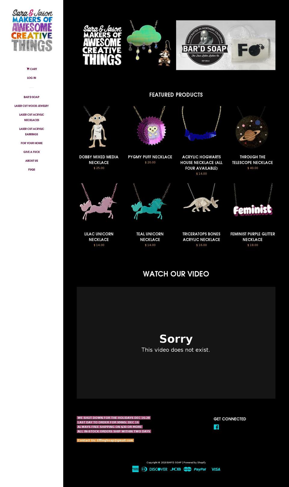 sarajasonmakers.com shopify website screenshot