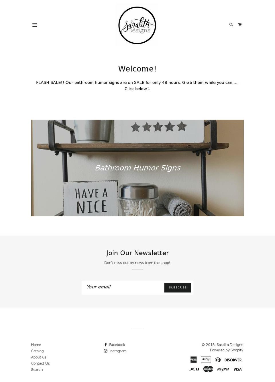 saralita.com shopify website screenshot