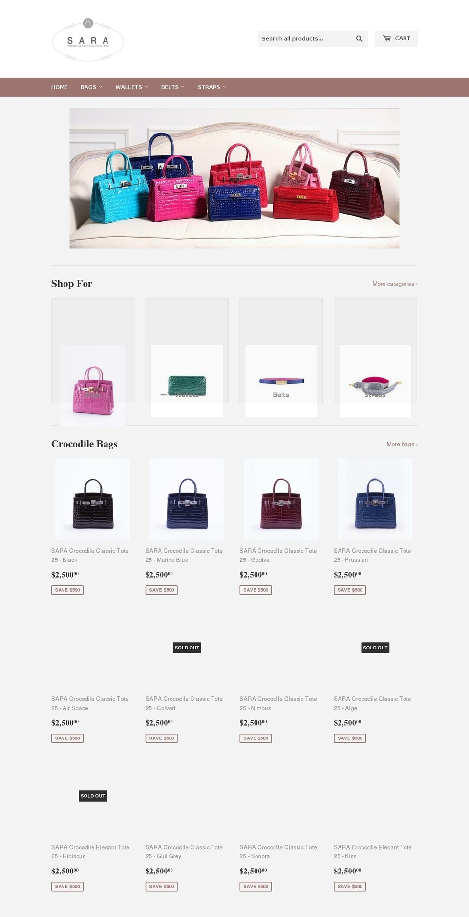 saraluxury.com — Shopify storefront screenshot