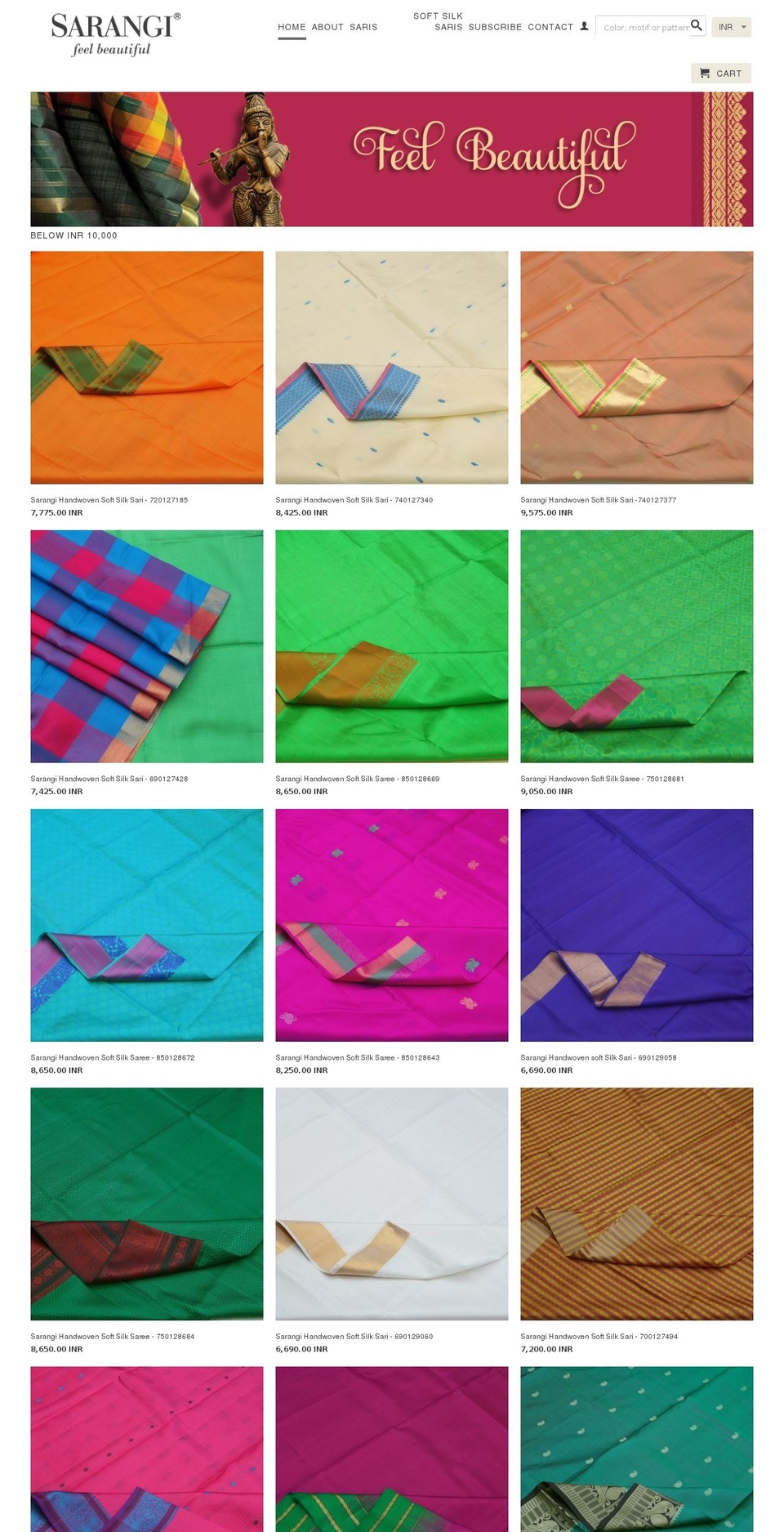 sarangithestore.com shopify website screenshot