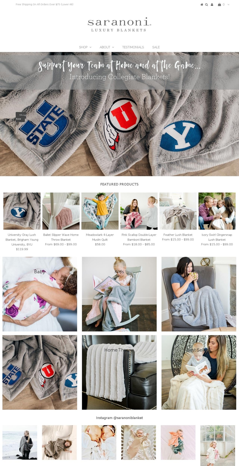 saranoni.com — Shopify storefront screenshot