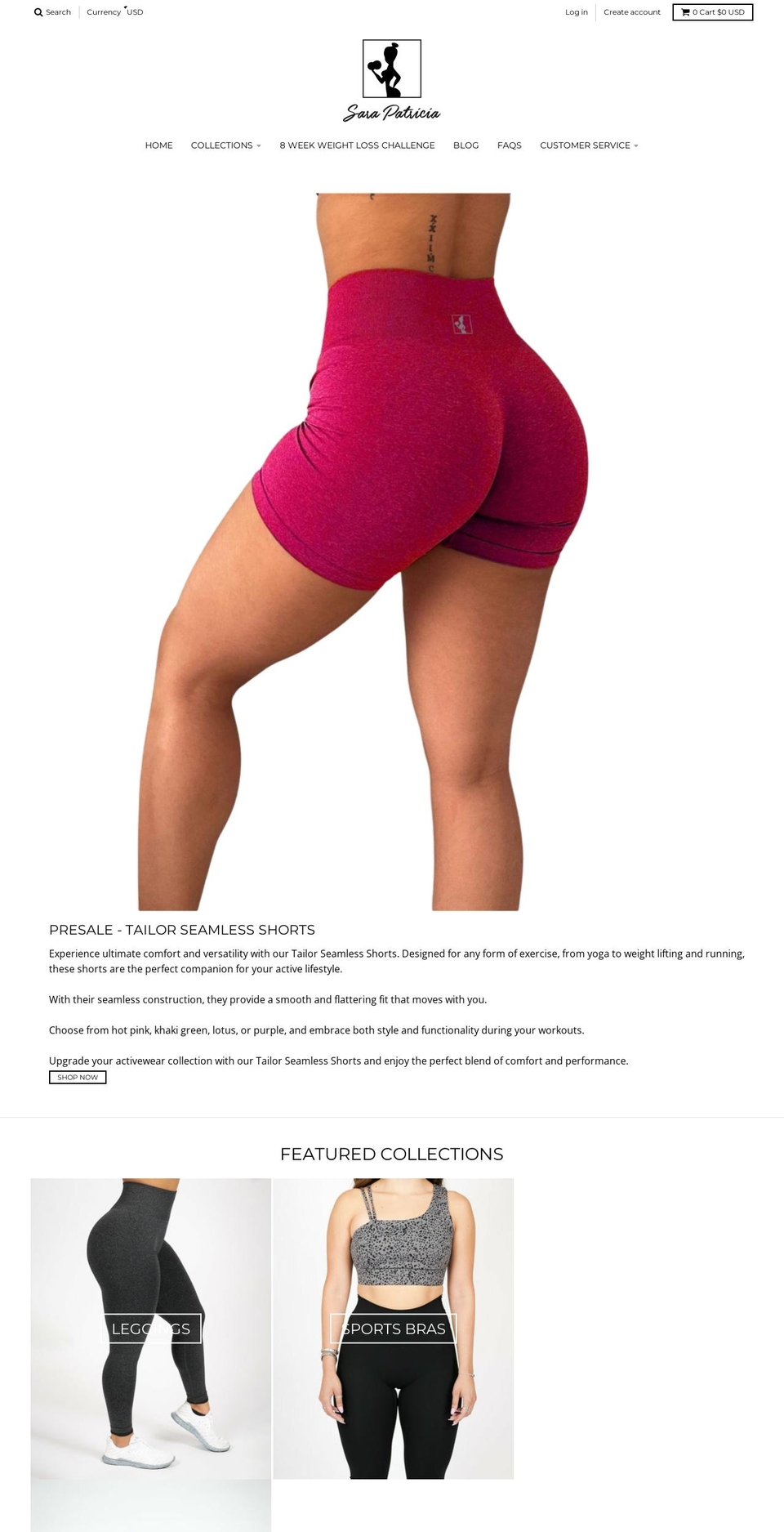 sarapatriciacollection.com shopify website screenshot