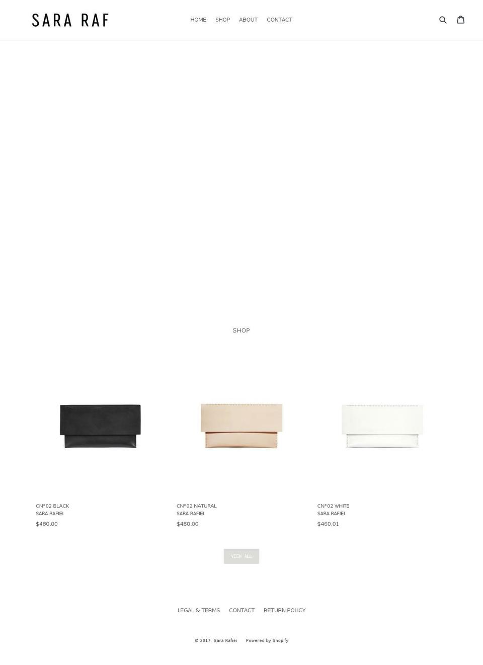 sararaf.com shopify website screenshot