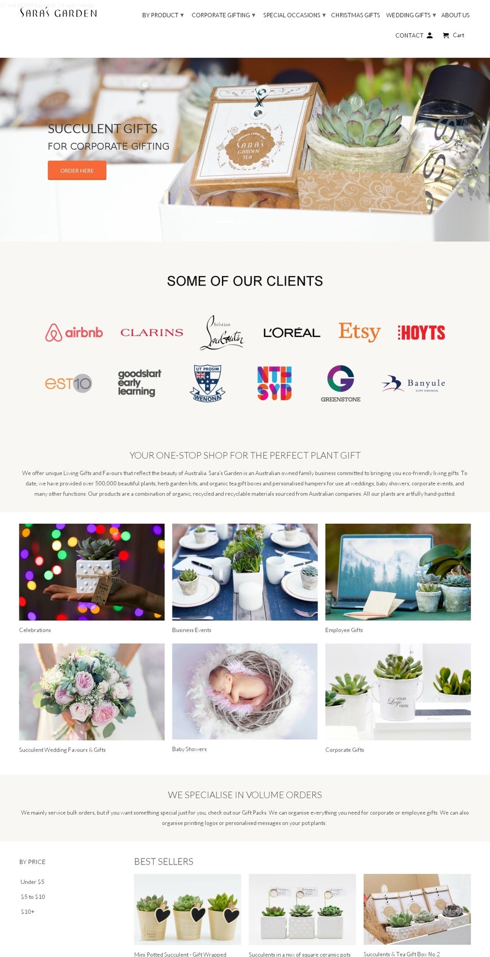 sarasgarden.com.au shopify website screenshot