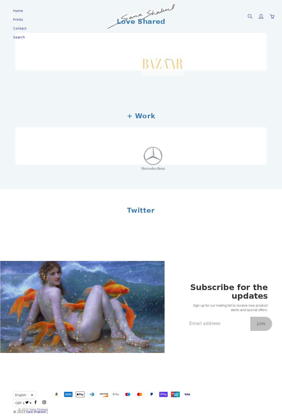 sarashakeel.com shopify website screenshot