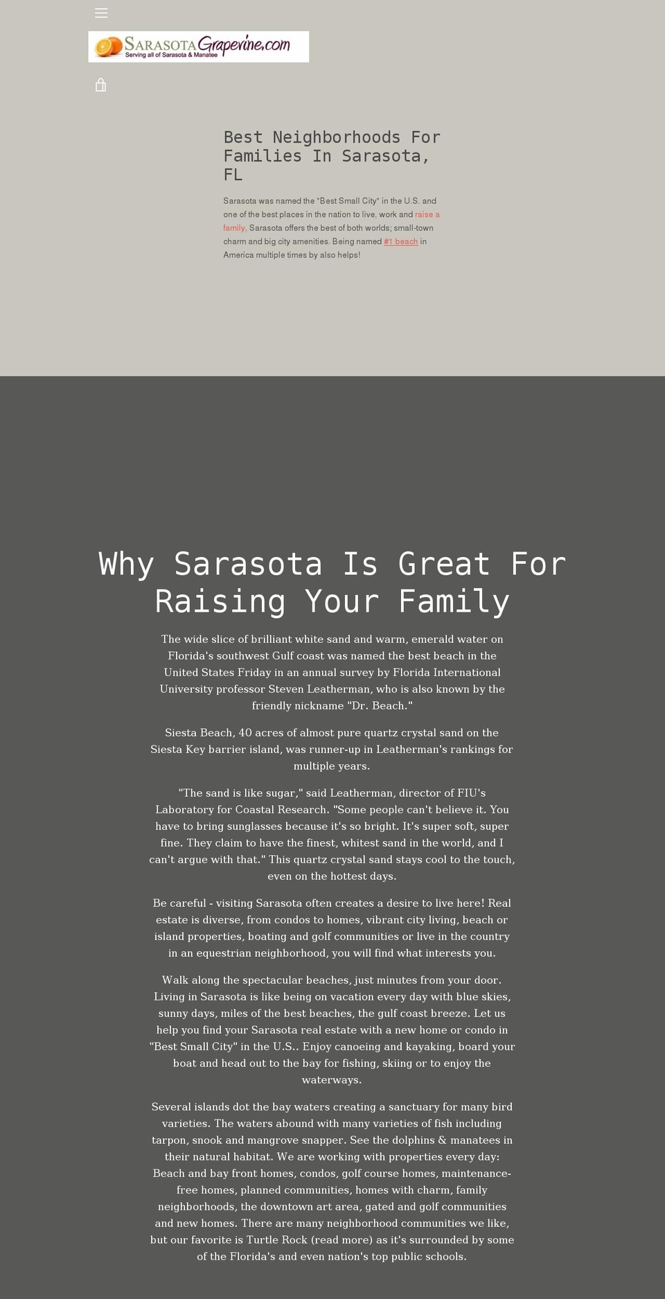 sarasotagrapevine.com shopify website screenshot