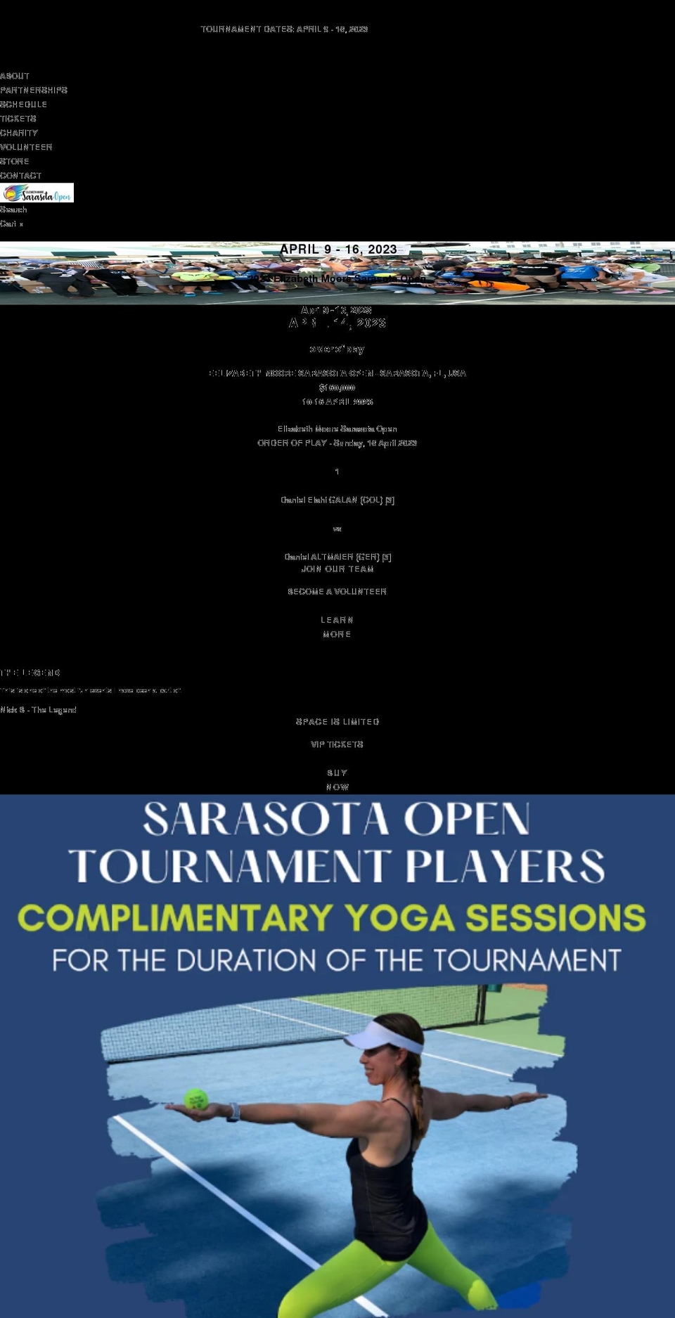 sarasotaopen.com shopify website screenshot