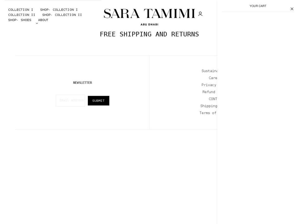 saratamimi.com — Shopify storefront screenshot