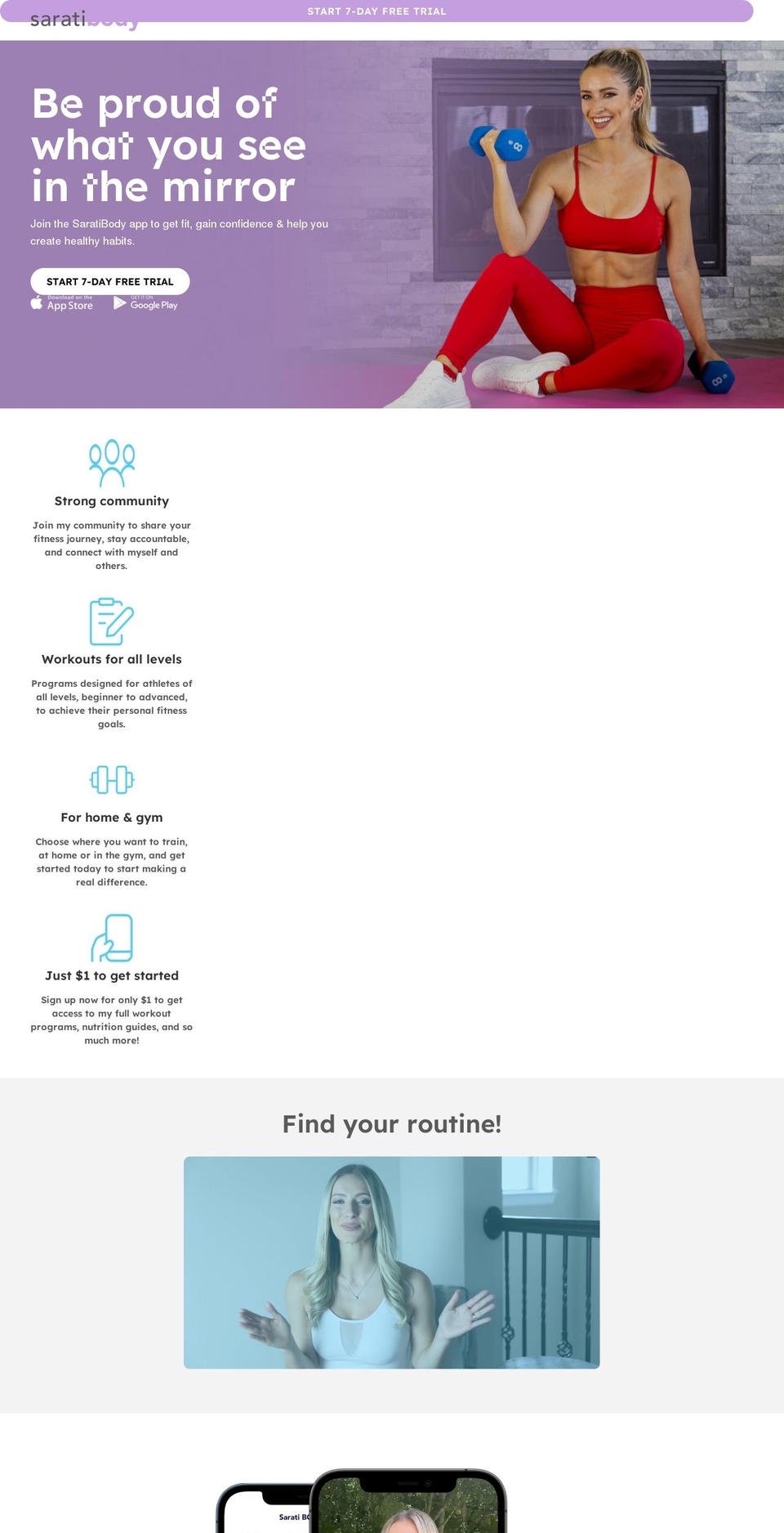 saratibody.com shopify website screenshot