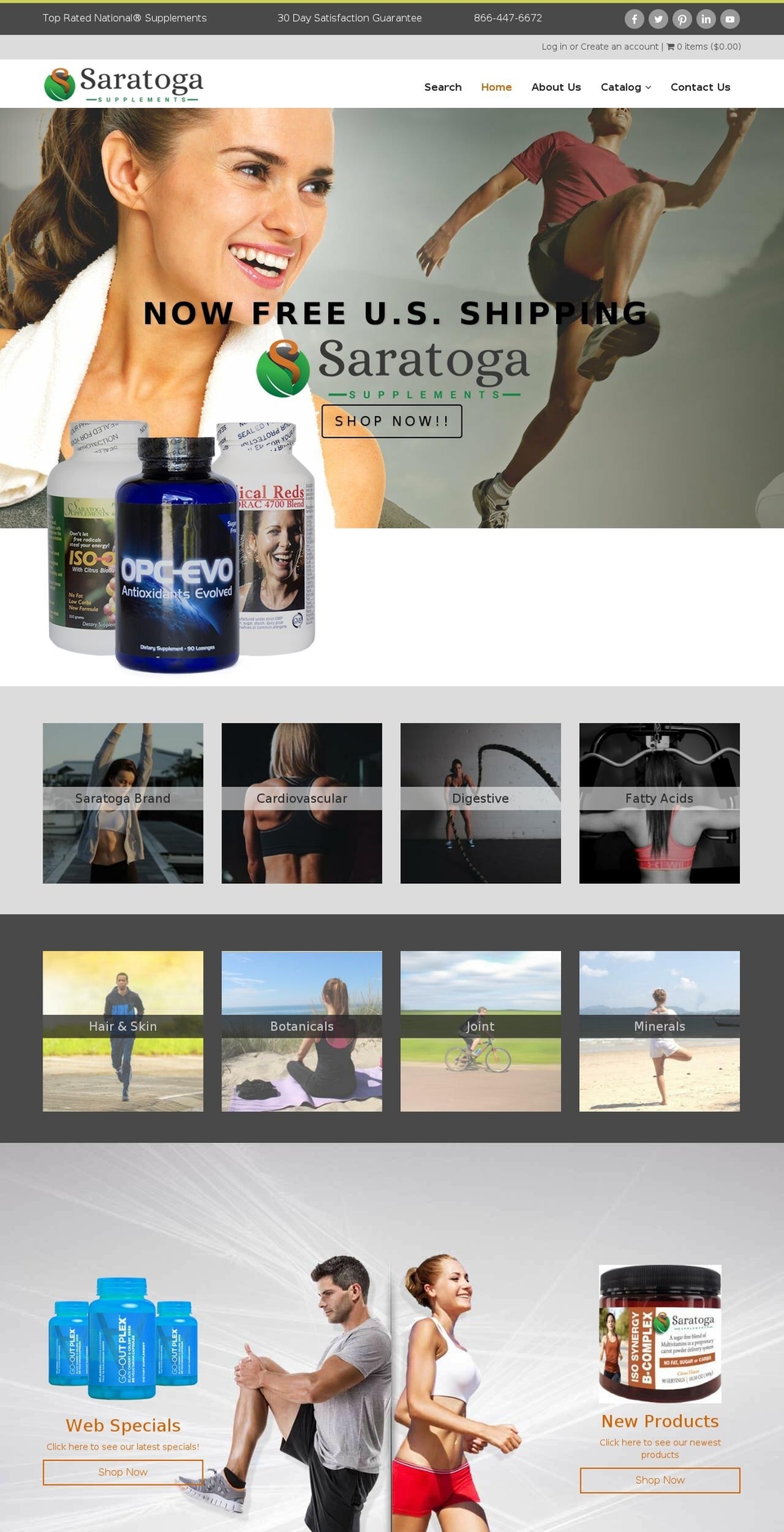 saratoga-supplements.com — Shopify storefront screenshot