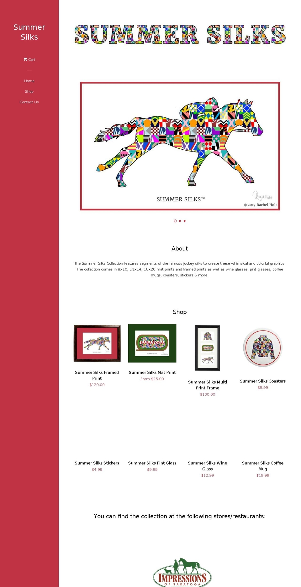 saratogasummersilks.com — Shopify storefront screenshot