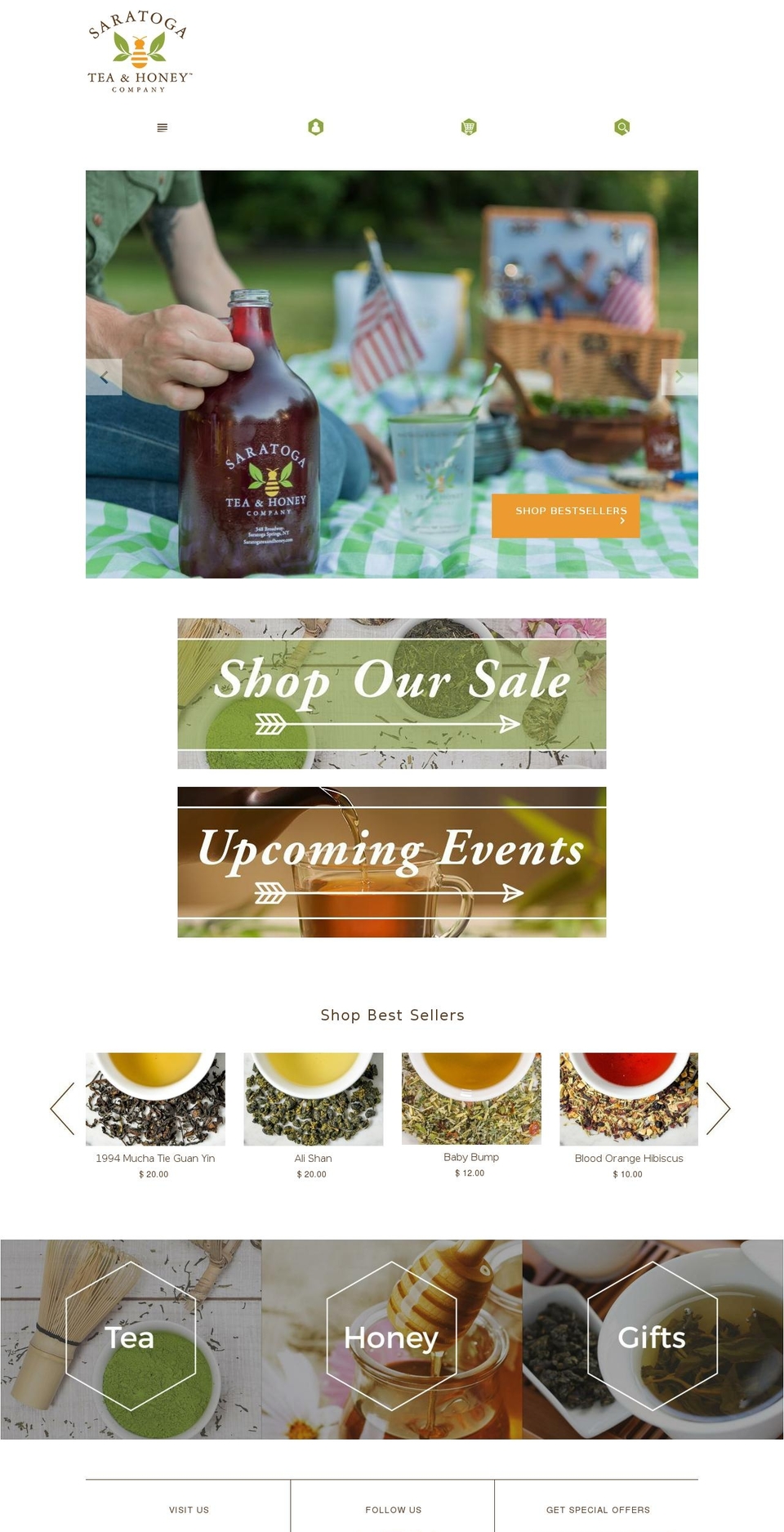 Saratoga Tea \u0026 Honey Shopify theme site example saratogateaandhoneyco.com