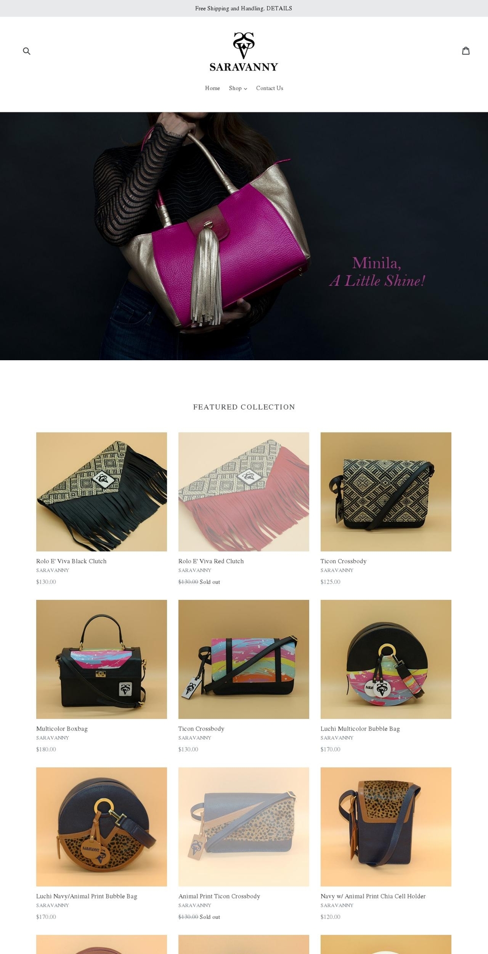 saravannyofficial.com — Shopify storefront screenshot