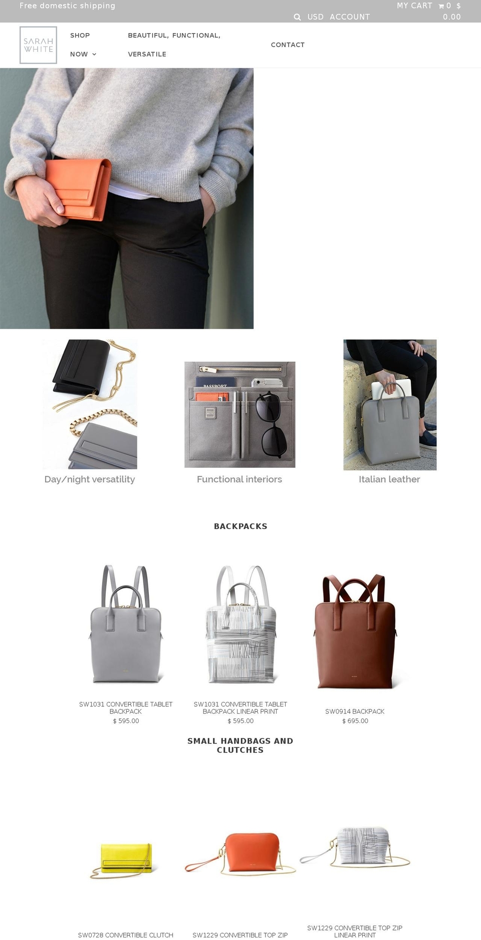 sarawhitehandbags.mobi shopify website screenshot