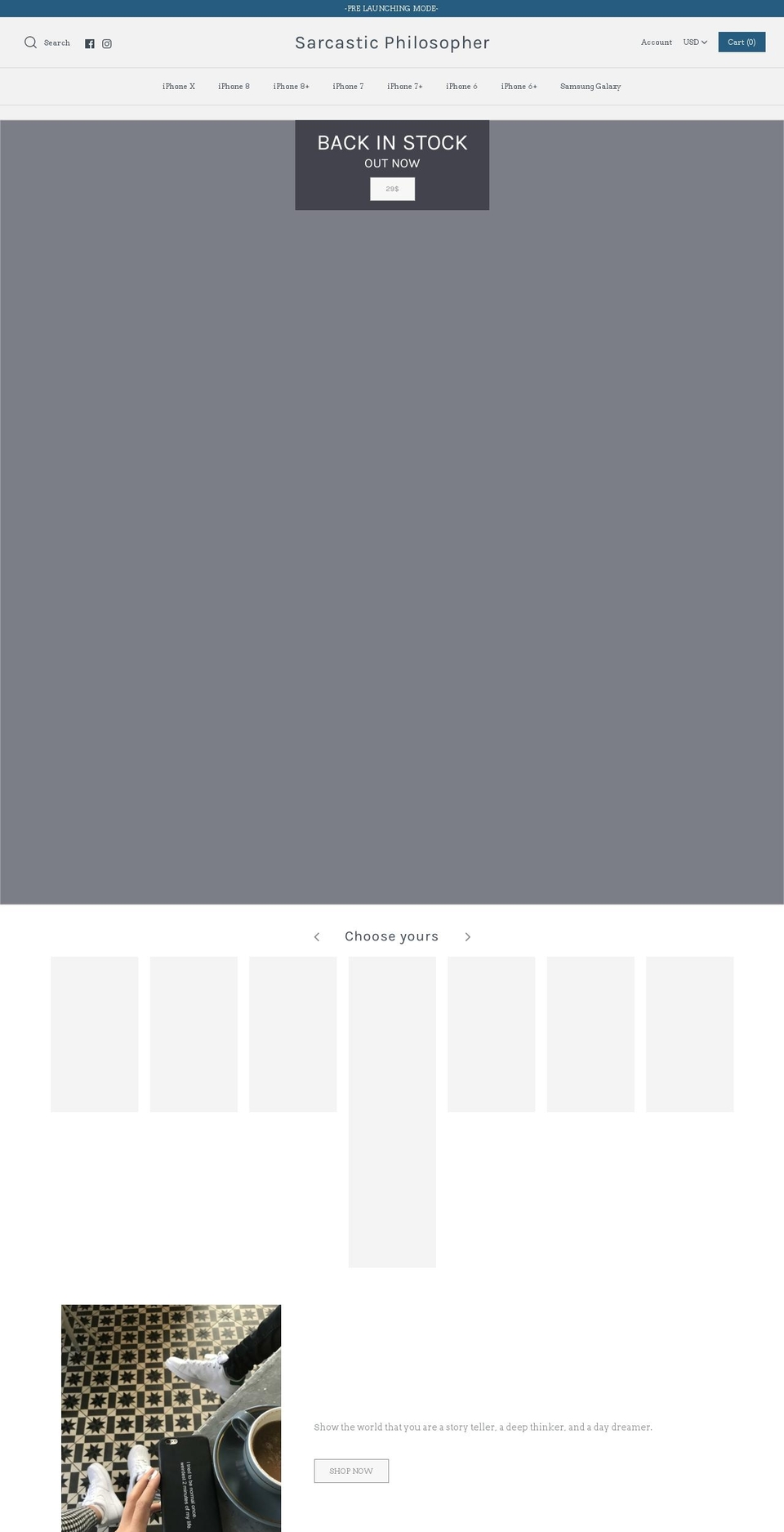 sarcasticcases.com shopify website screenshot