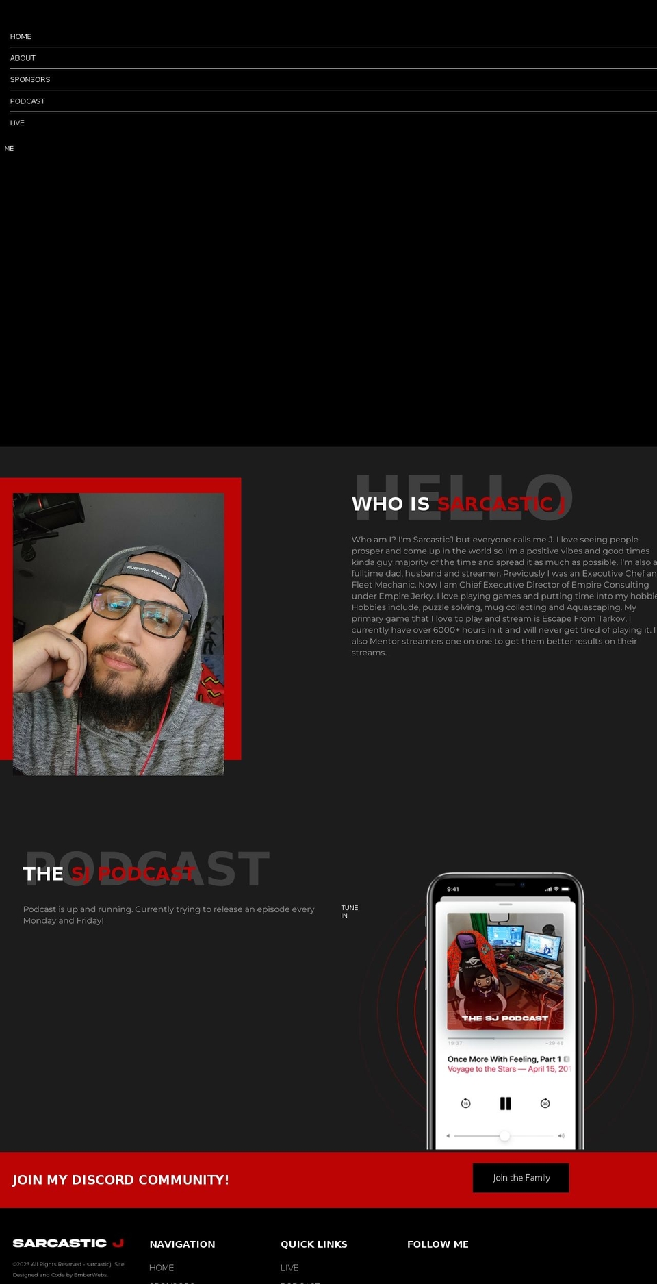 sarcasticjttv.com shopify website screenshot